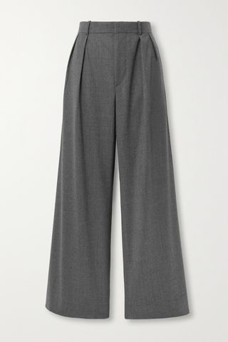 Wool-Flannel Wide-Leg Pants