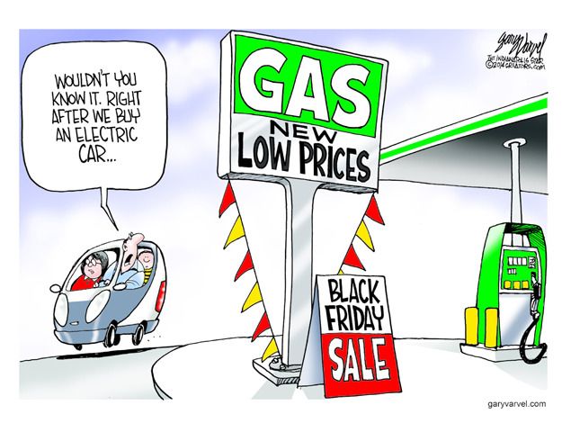 Editorial cartoon Black Friday gas