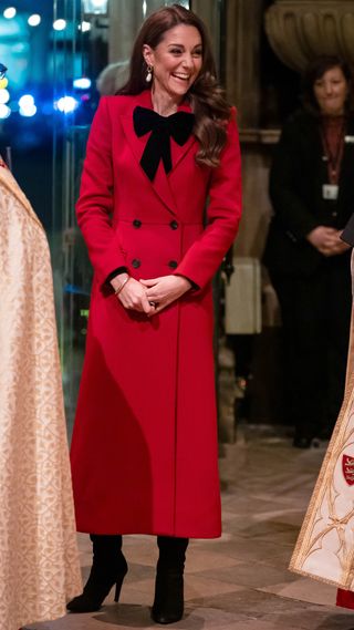 Catherine, Princess of Wales arrives for the Together At Christmas carol service at Westminster Abbey on December 6, 2024