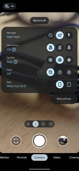 Macro Focus settings on the Pixel 7 Pro.