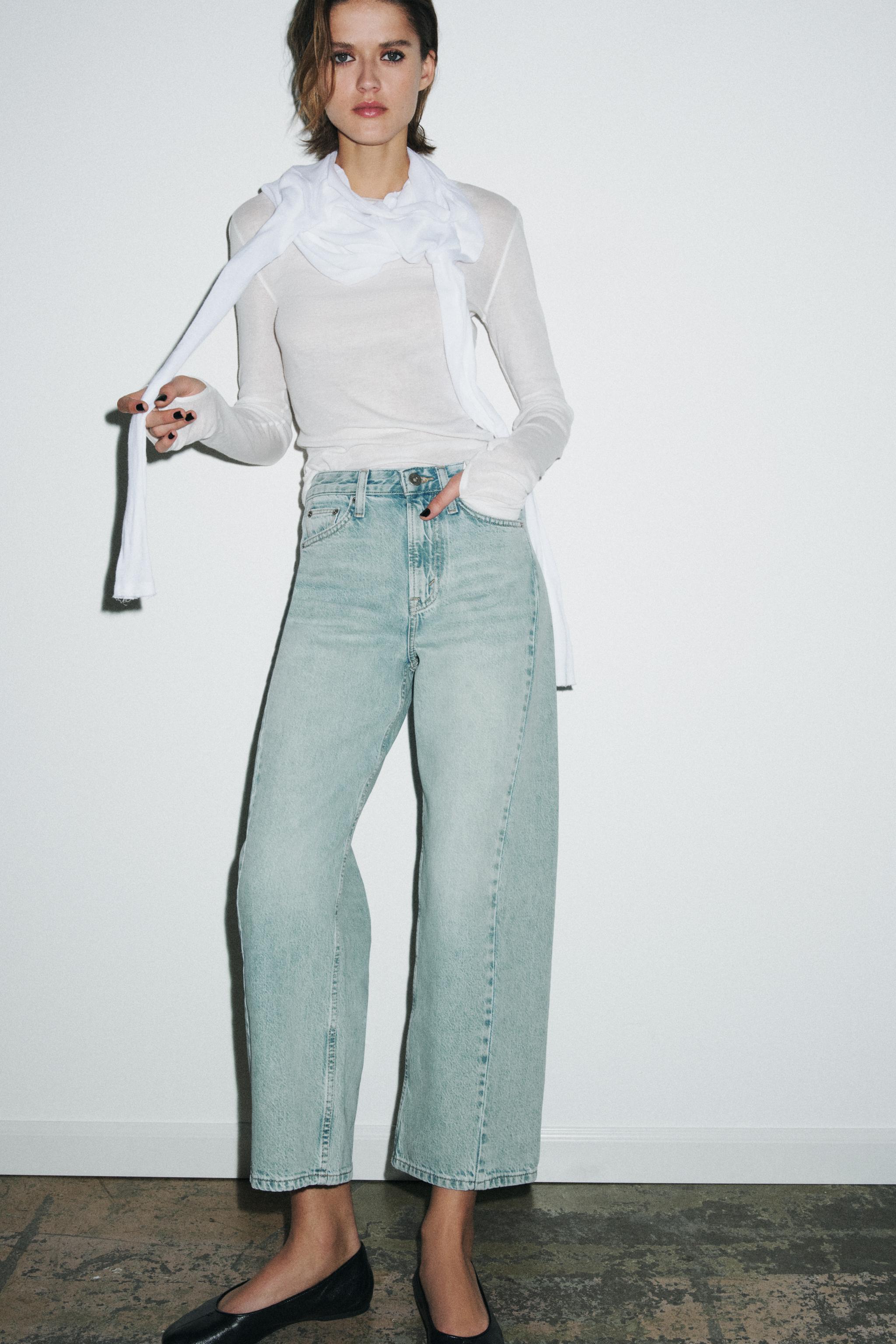 Zw Collection Mid-Rise Relaxed Ankle Jeans