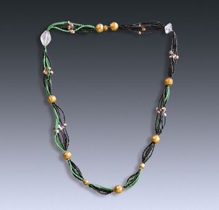 A necklace, made of nearly 5,000 beads, was also found near the skull of Farong.