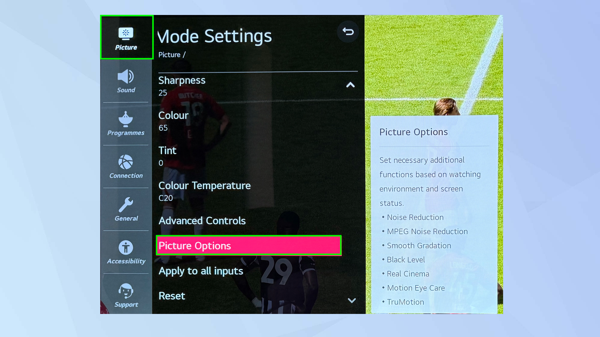 World Cup tv setting