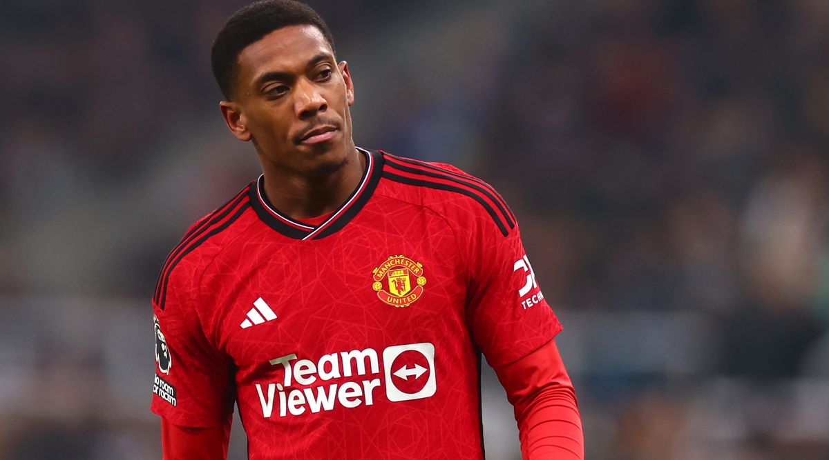 NEWCASTLE UPON TYNE, ENGLAND - DECEMBER 2: Anthony Martial of Manchester United in action during the Premier League match between Newcastle United and Manchester United at St. James Park on December 2, 2023 in Newcastle upon Tyne, England. (Photo by Chris Brunskill/Fantasista/Getty Images)