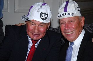 Raymond Poulidor and Barry Hoban, wearing casquettes in their older days