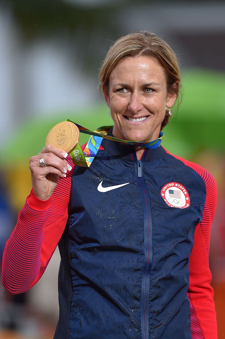 Kristin Armstrong with her third gold medal