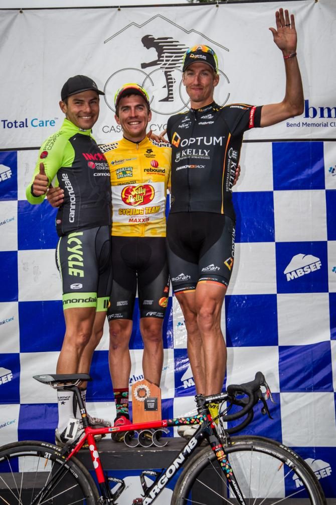 The mens overall GC podium