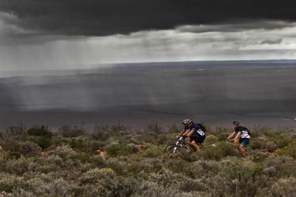 Heavy rain fell towards the latter half of stage