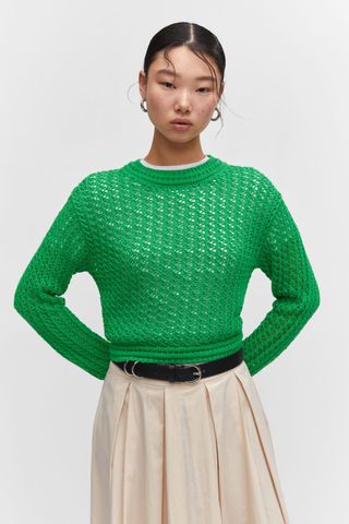 Mango Short Crochet Sweater