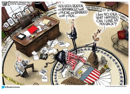 Obama cartoon U.S. jobs economy