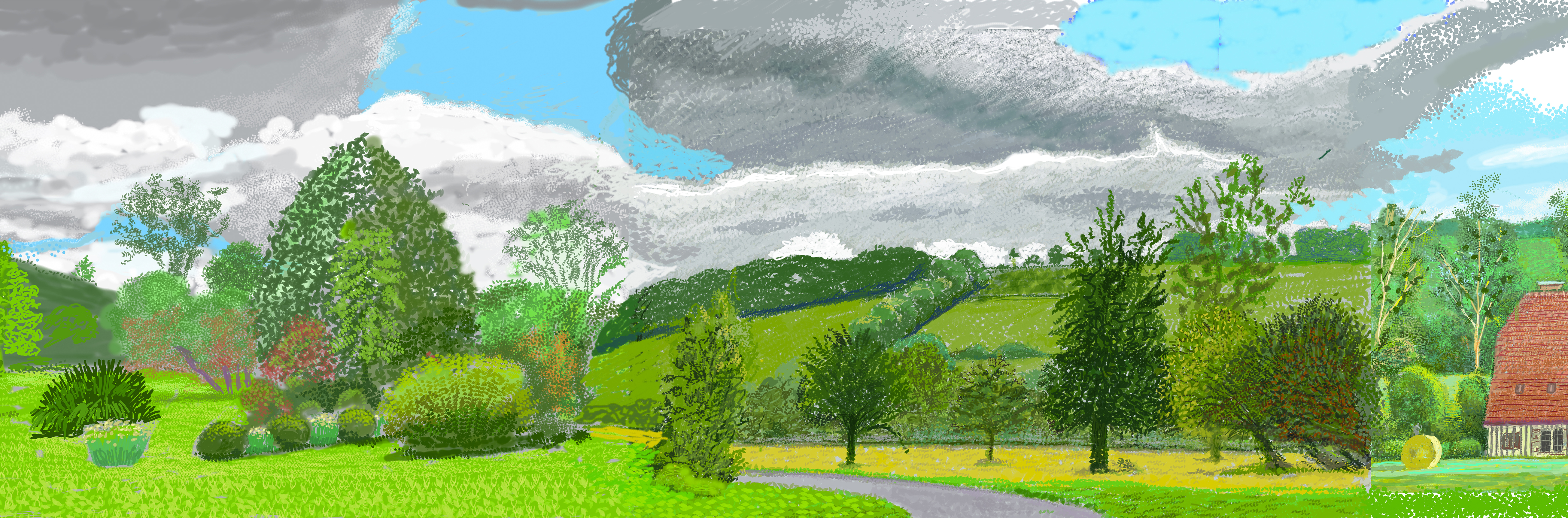 A Year in Normandie (detail), 2020-2021, composite iPad painting