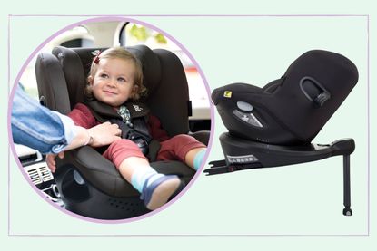 Two images of the Joie iSpin 360 car seat