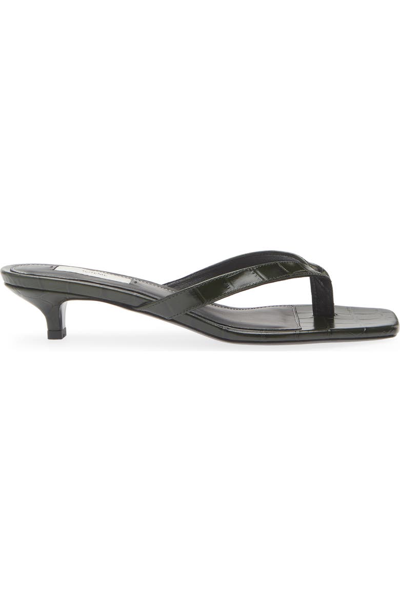 Croc Embossed Kitten Heel Flip Flop