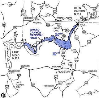 Map of the Grand Canyon National Park and region