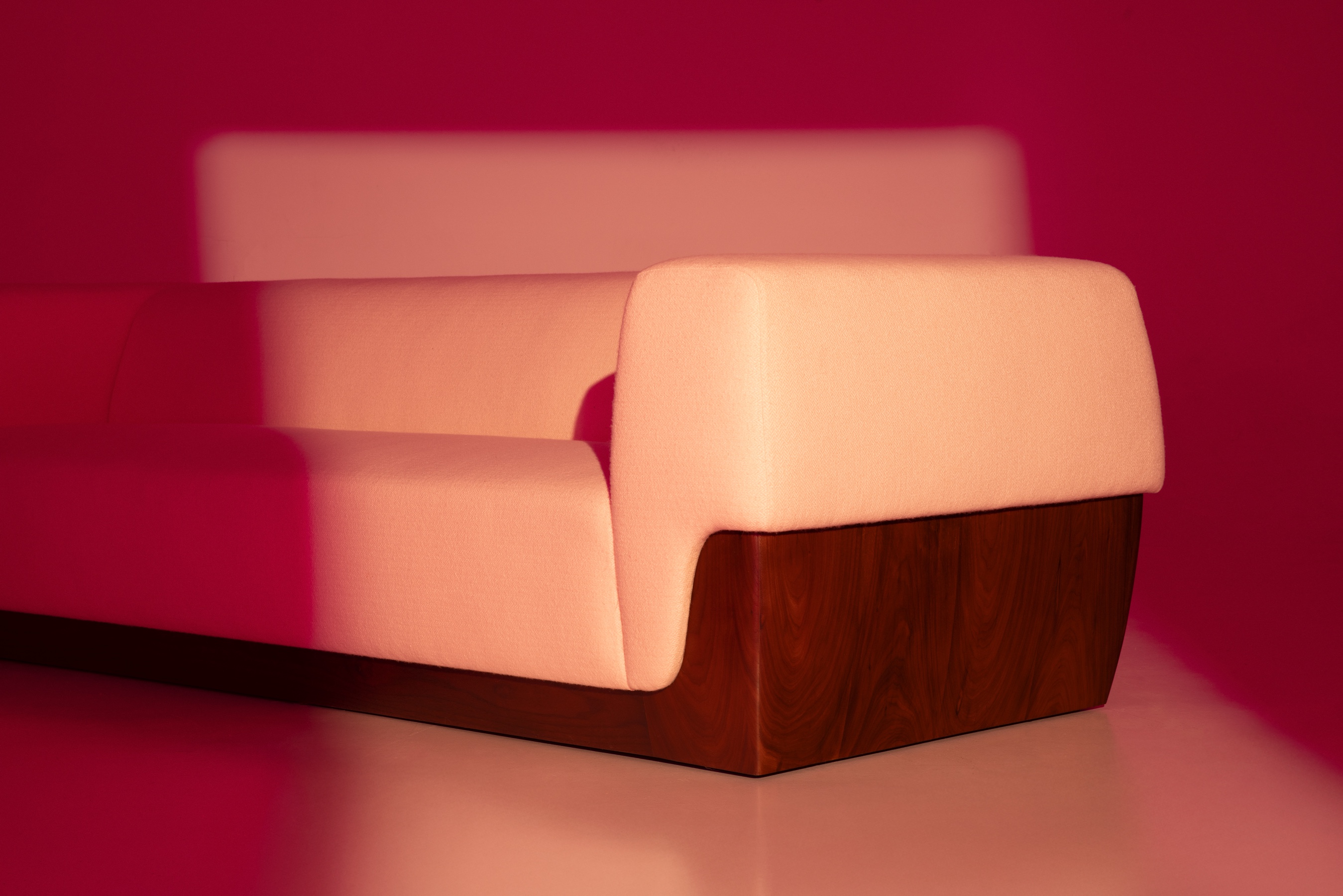 Furniture under coloured lights