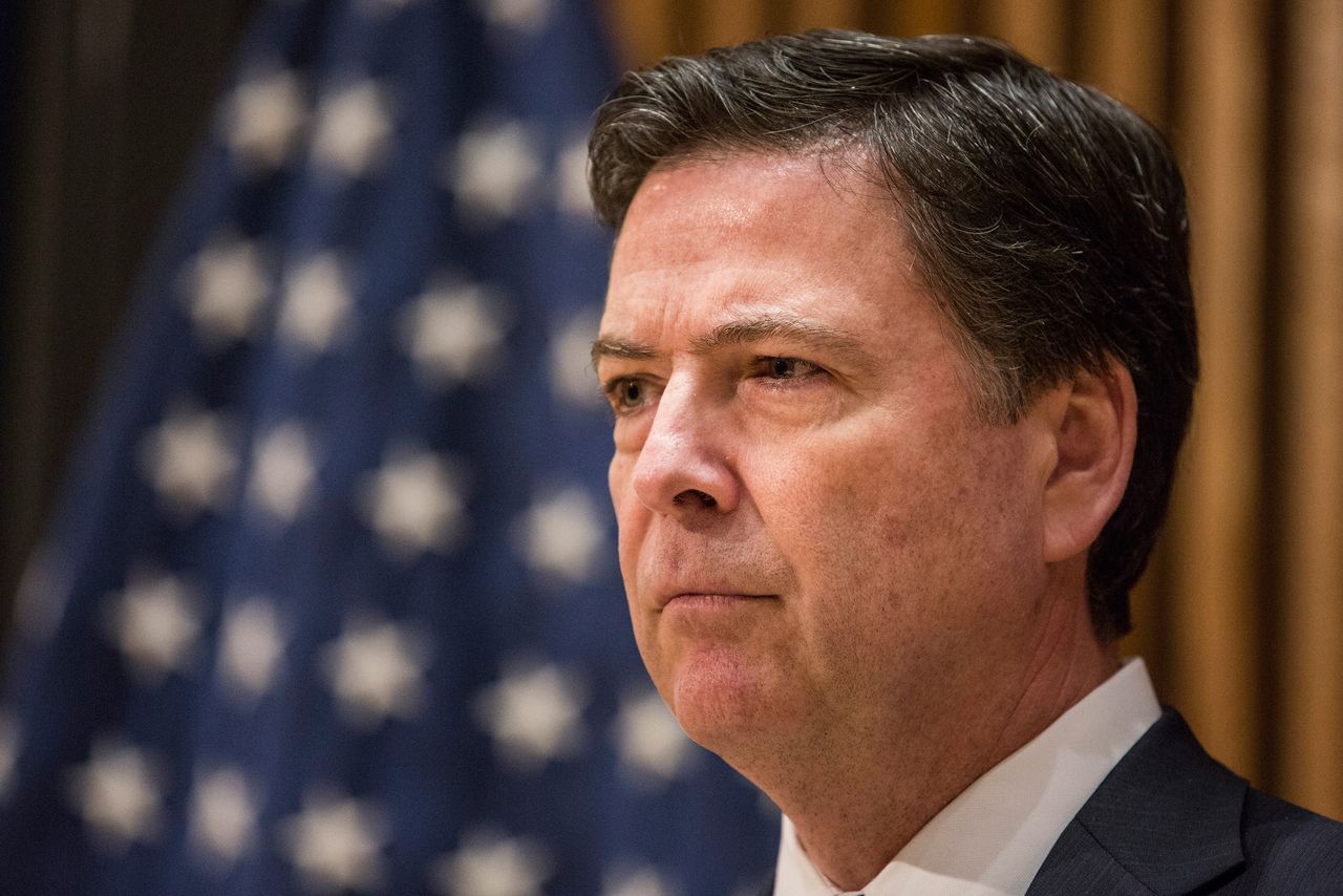 FBI director James Comey at a press conference