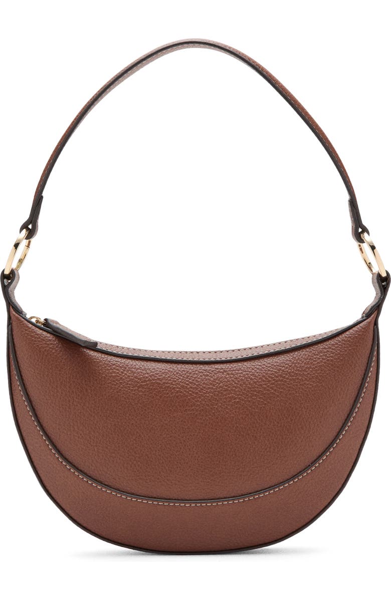 Oval Faux Leather Shoulder Bag
