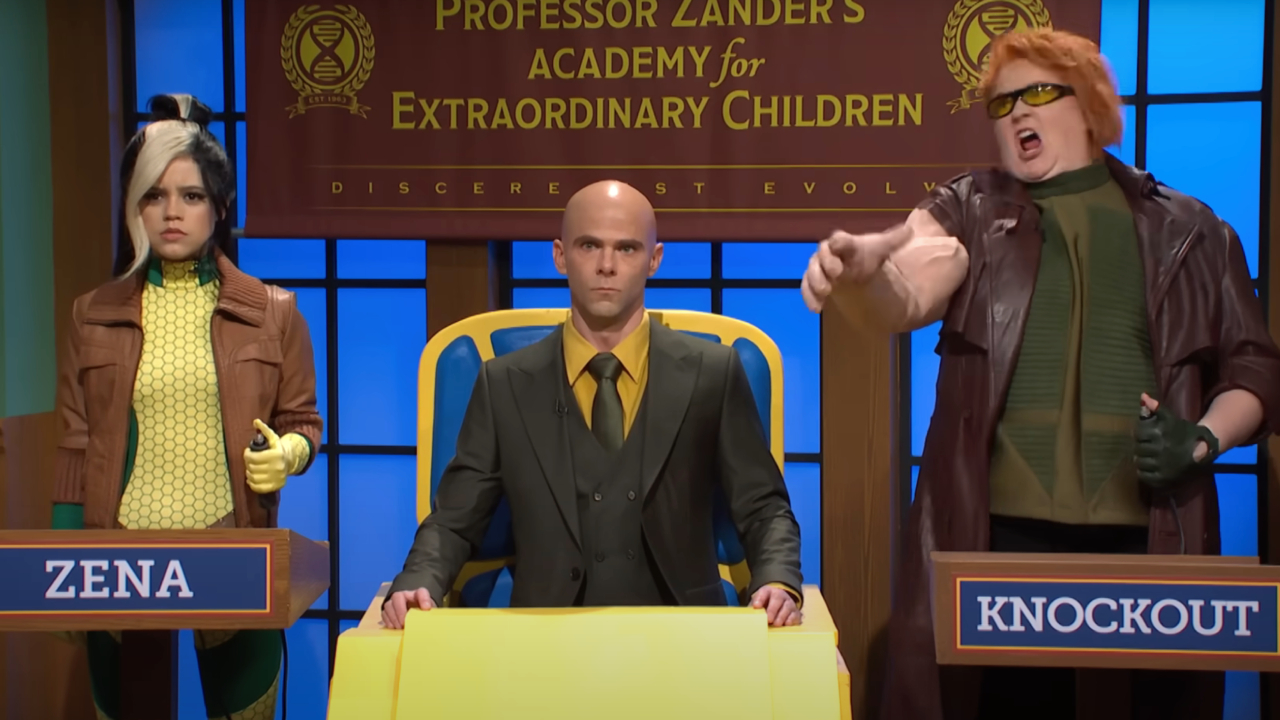X-Men-esque characters on a game show on SNL