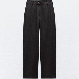 WIDE-LEG LINEN-BLEND TROUSERS