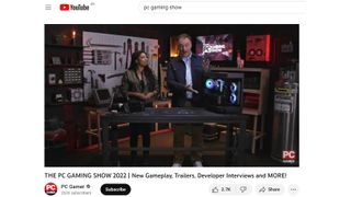 YouTube screenshot of the PC Gaming Show stream