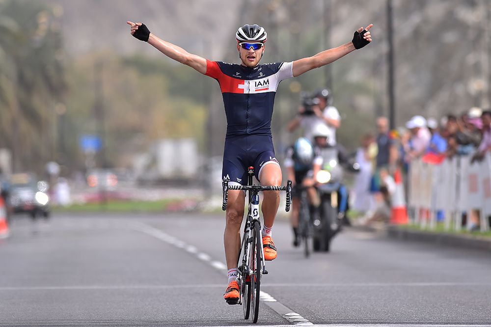 Matthias Br&auml;ndle (IAM Cycling) wins at Matrah Corniche.