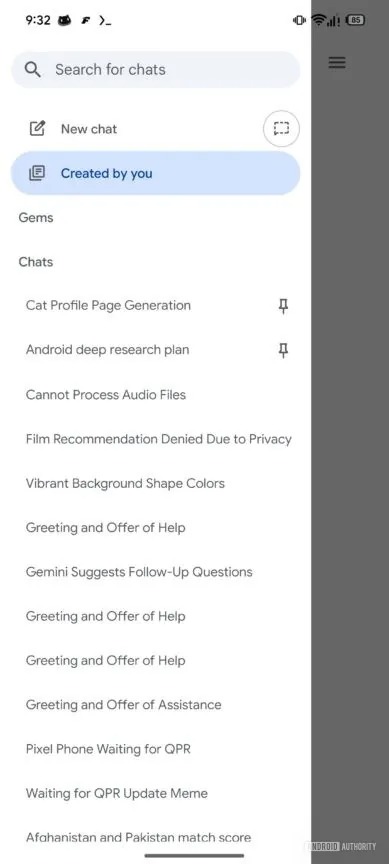 a new section in Gemini that stores your AI creations