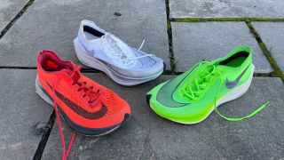Three generations of the Nike Vaporfly: The 4%, NEXT% and NEXT% 2