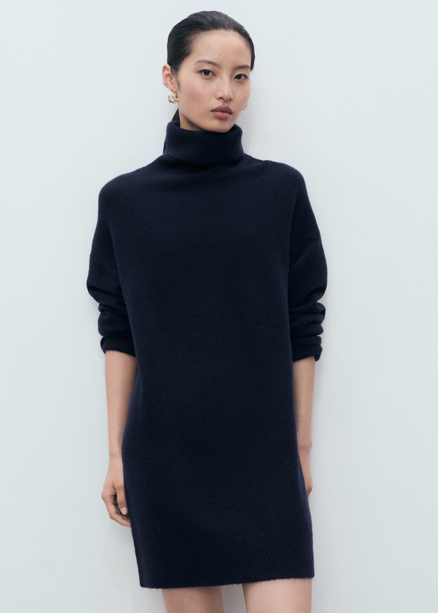 Turtle Neck Knit Dress - Women | Mango United Kingdom
