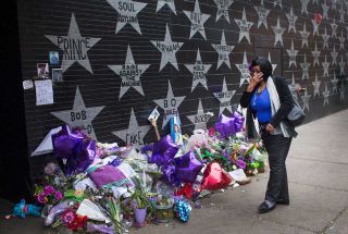 Tributes outside the First Avenue club in Minneapolis.