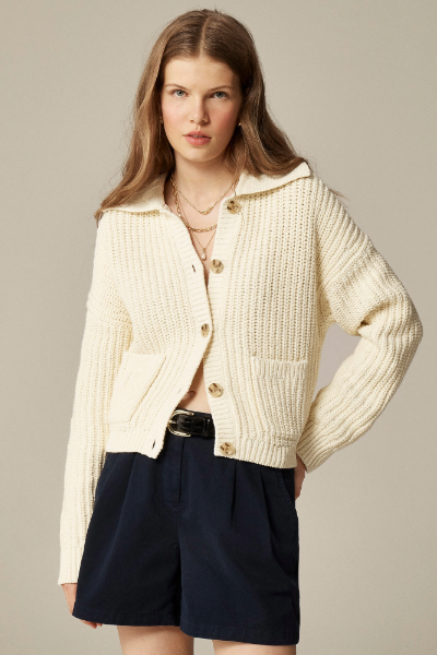 J.Crew, Collared Crewneck Cardigan