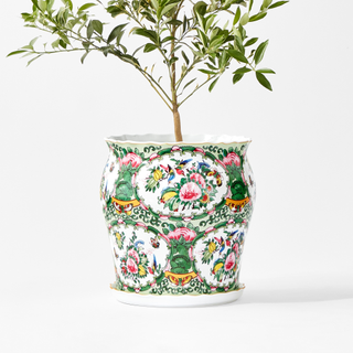 planter with a botanical motif