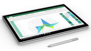 Microsoft surface book 2 shown with digital stylus