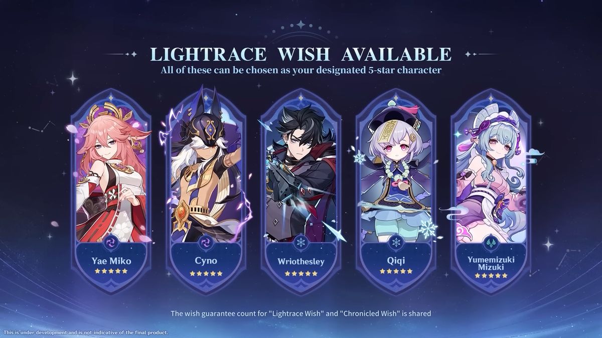 Genshin Impact banners - Lightrace Wish in 6.7