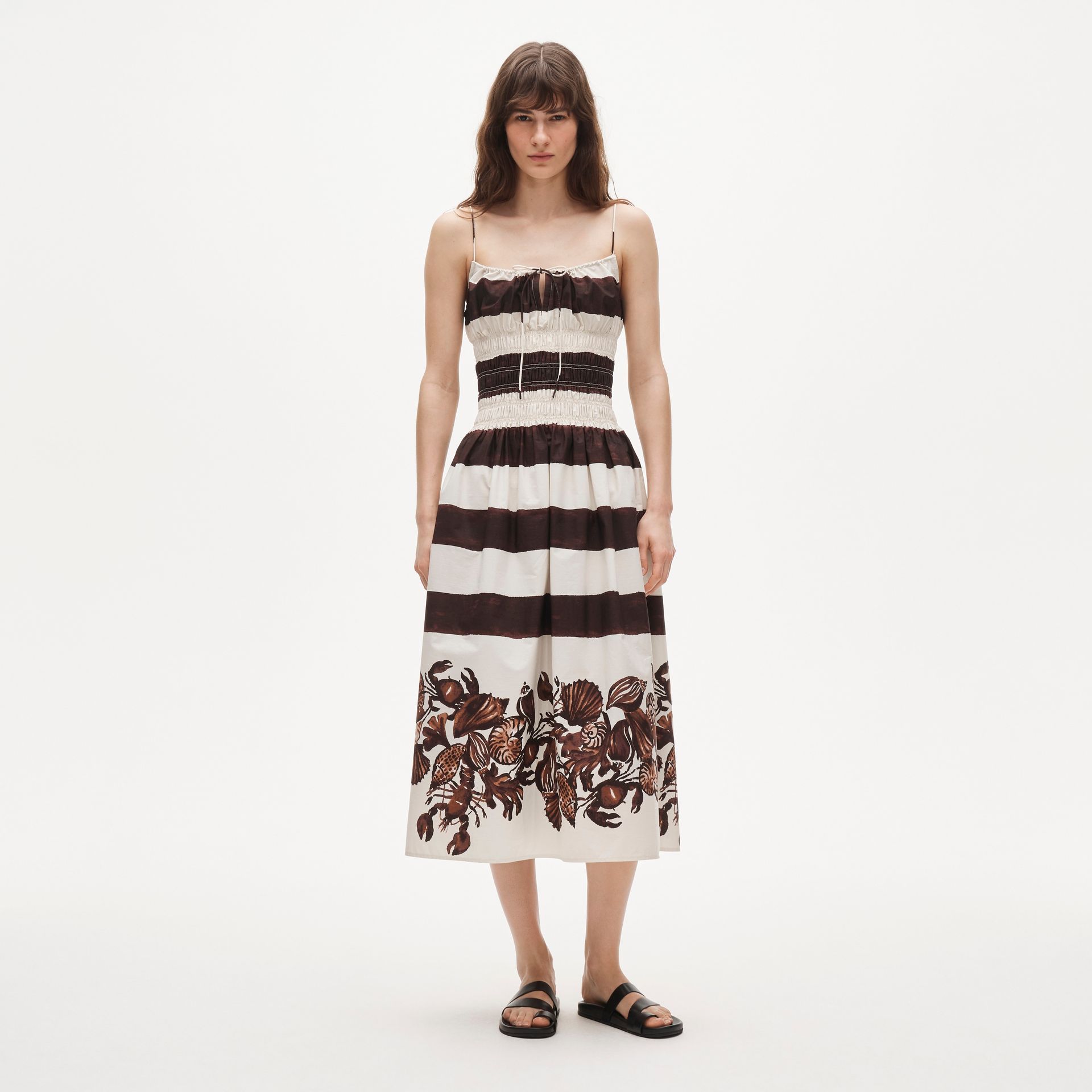 Reverie Dress in Lobster &amp; Seashell Print