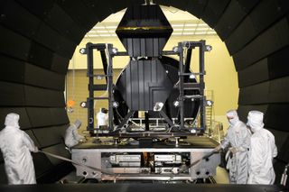 The James Webb Space Telescope's mirror undergoes cryogenic testing at NASA's Marshall Space Flight Center.