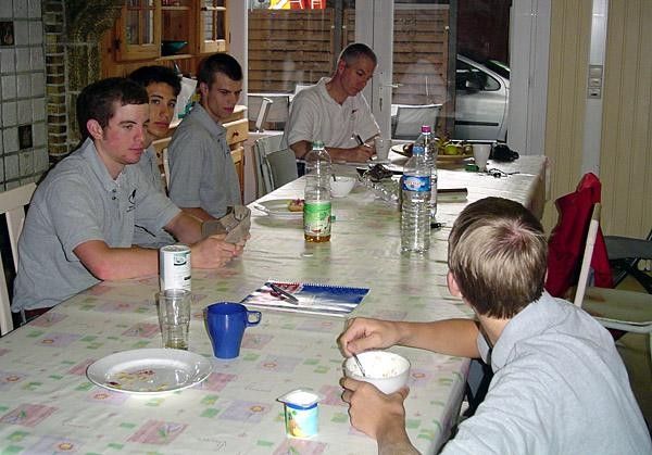 Breakfast time in the house with Steve McCauley and the lads