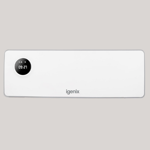 Igenix Ighw020tdw Over Door Downflow Fan Heater, 2000w Wall Mounted Oscillating Air Curtain With Heater &amp;amp; Cool Air Function, 24 Hour Timer, Led Display &amp;amp; Remote Control, White