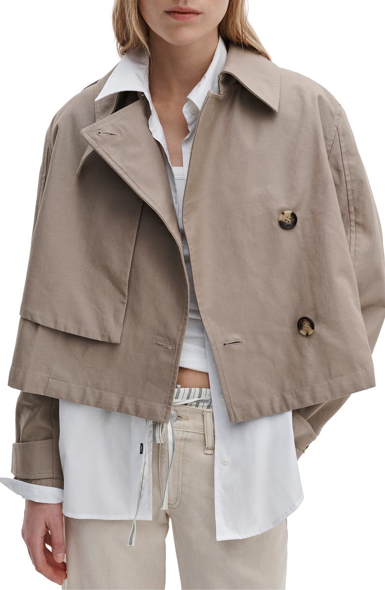 Jamie Double Breasted Crop Cotton Trench Coat