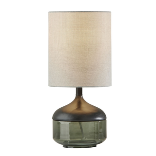 table lamp with green glass base