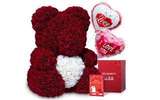 SLD-WORLD Rose Teddy Bear with Heart