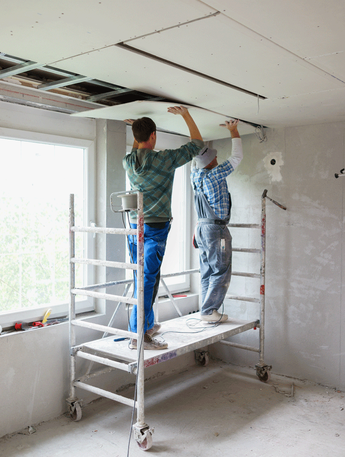 Step-by-step plaster boarding