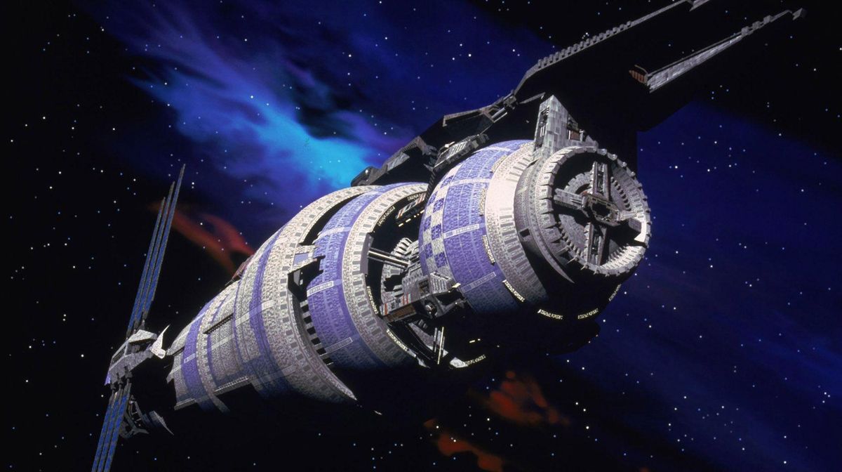 A thing of beauty. Babylon 5 was a space station 5 miles (8 kilometers) long and served as neutral territory for every alien race.