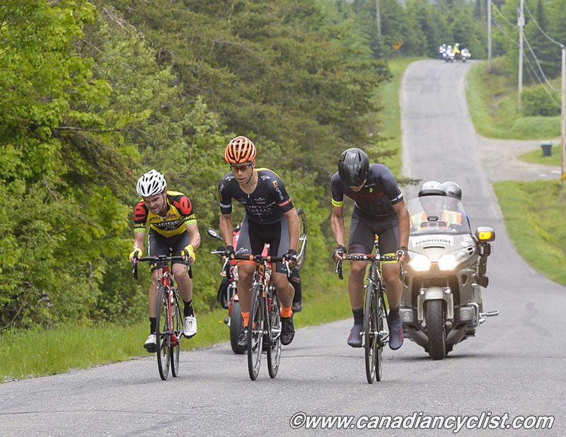 The break that finally got away - Robin Carpenter (Hincapie Racing Team), Jack Bobridge (Team Budget Forklifts), Guillaume Boivin (Optum p/b Kelly Benefit Strategies)