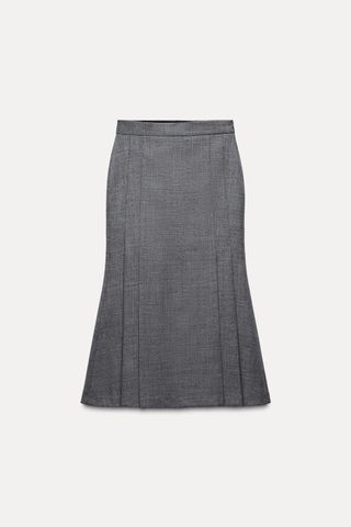 100% wool box pleat skirt ZW collection