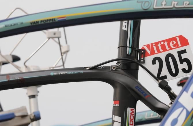 Hoogerland's bike after the stage showed obvious blood marks on the top tube