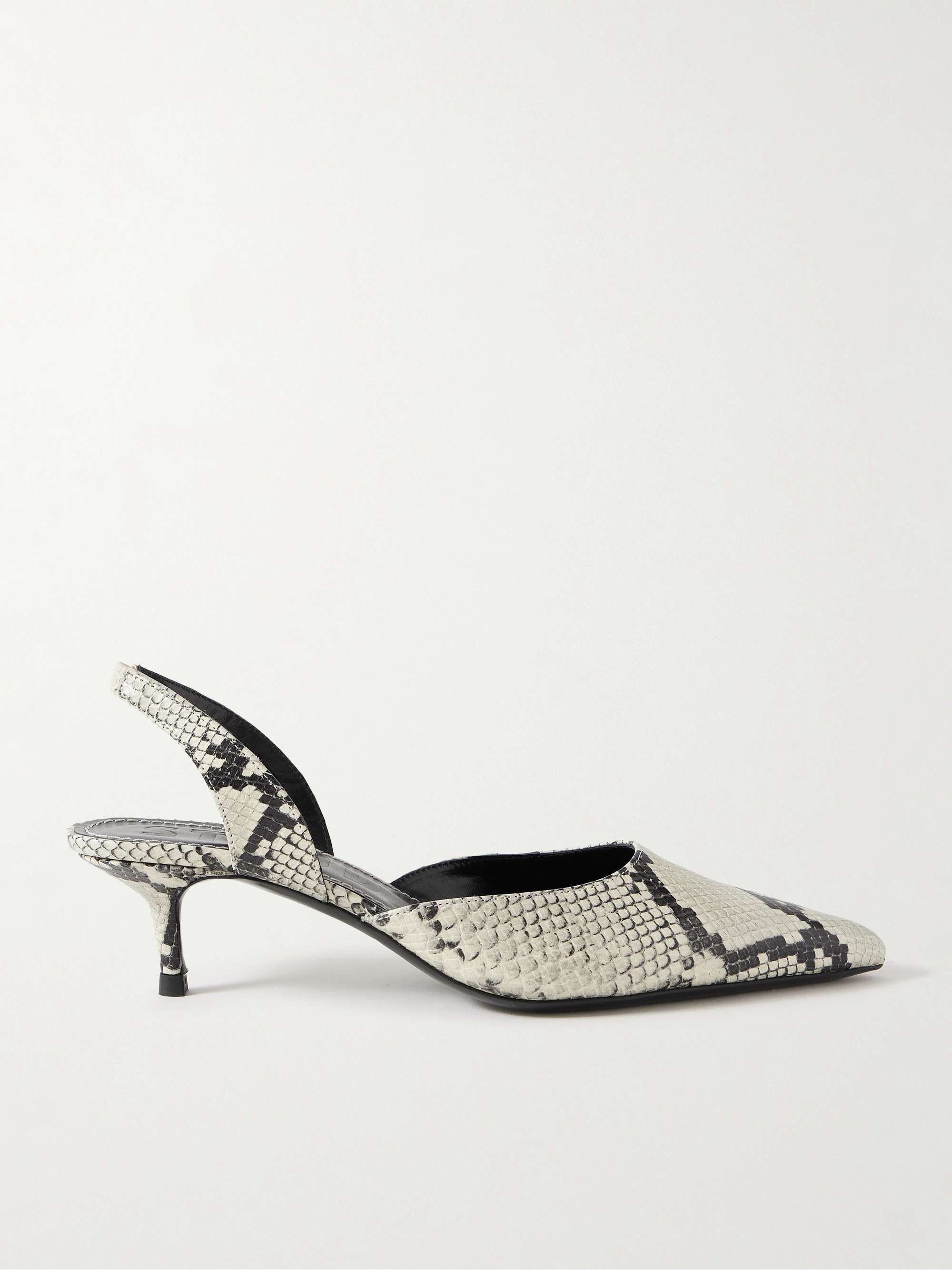 Sebastian Snake-Effect Leather Slingback Pumps