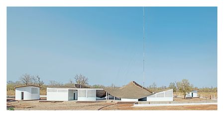 toshiko mori community centre in senegal, exterior of white volumes