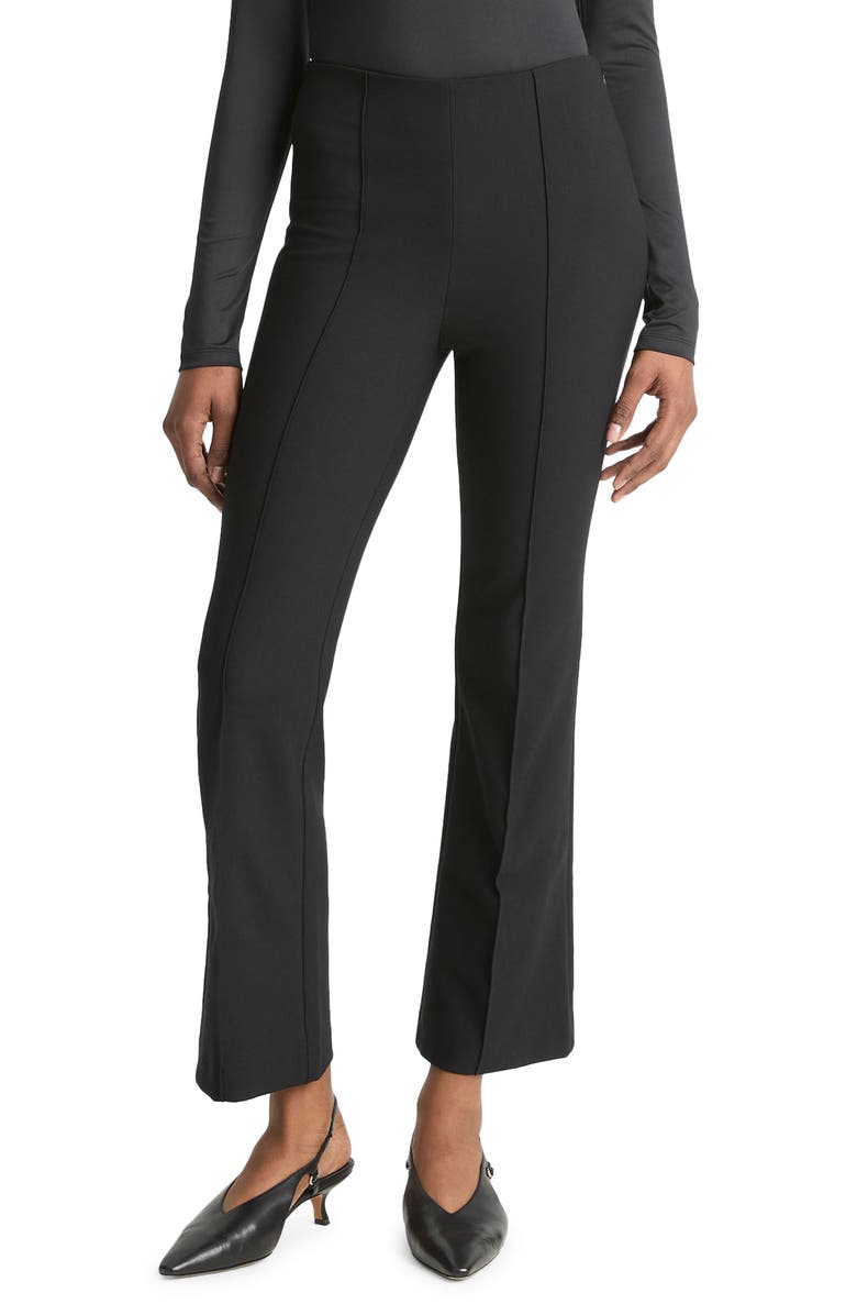 Pintuck pleated farm flared trousers
