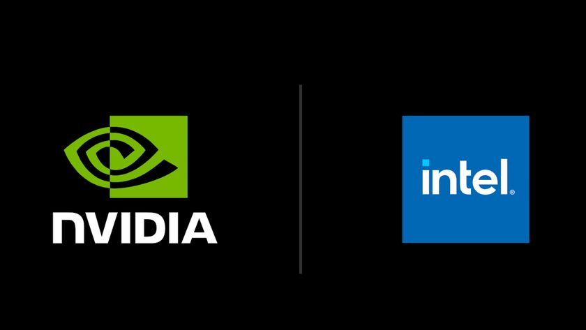 Nvidia and Intel logos on black background