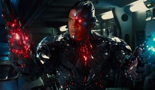 Justice League Cyborg trying out his new arms for size
